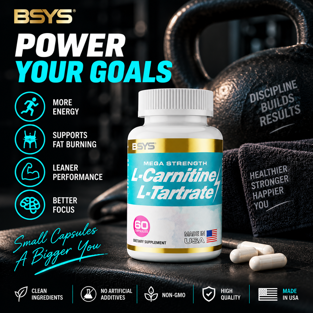 L-Carnitine L-Tartrate 500 mg — 60 Capsules