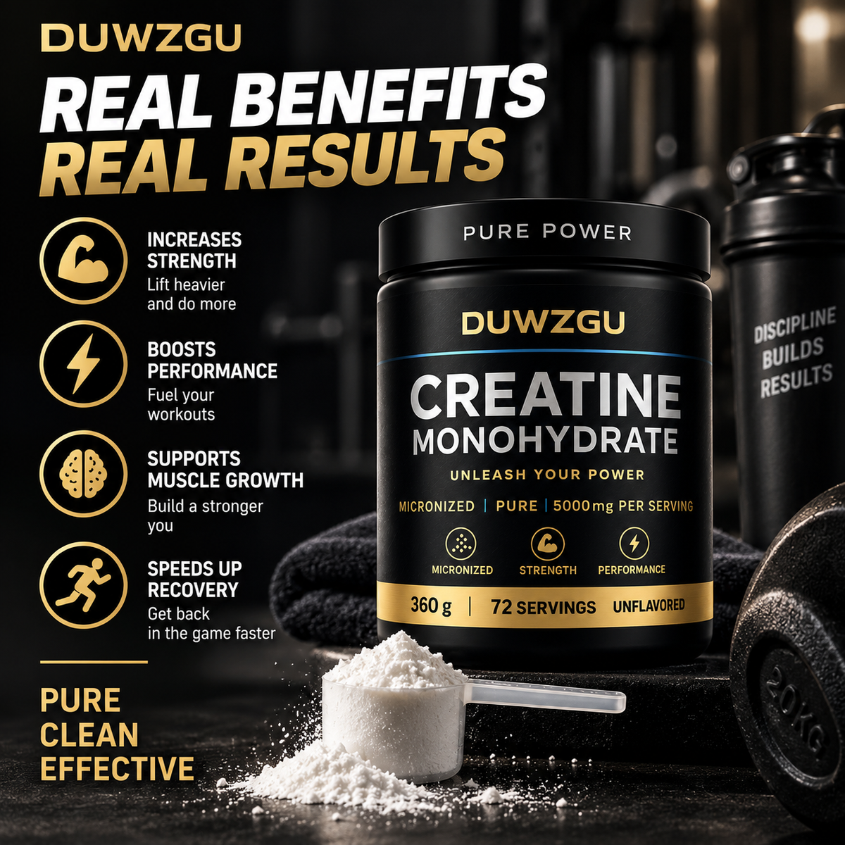Micronized Creatine Monohydrate Powder — 5,000 mg | 72 Servings