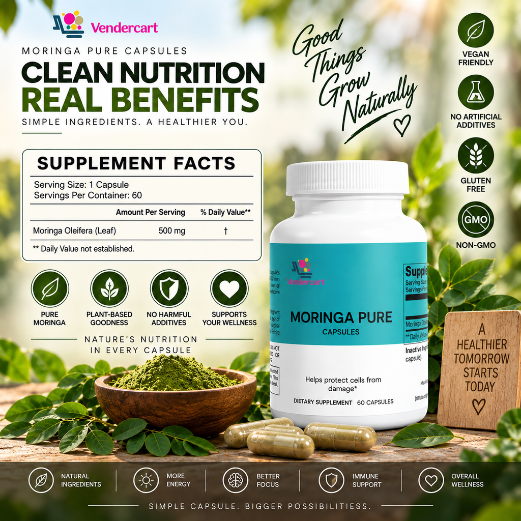 Premium Moringa Pure Nutrient-Rich Superfood For Energy Wellness