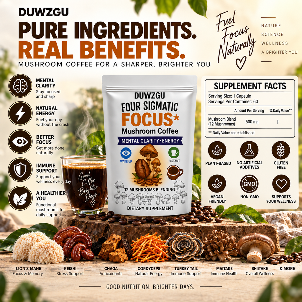 Focus Mushroom Coffee — 12 Mushroom Blend | 180 g