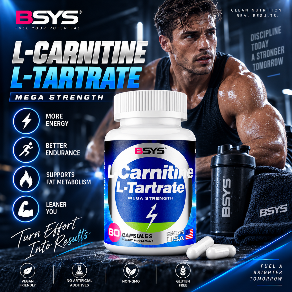 L-Carnitine L-Tartrate 500 mg — 60 Capsules
