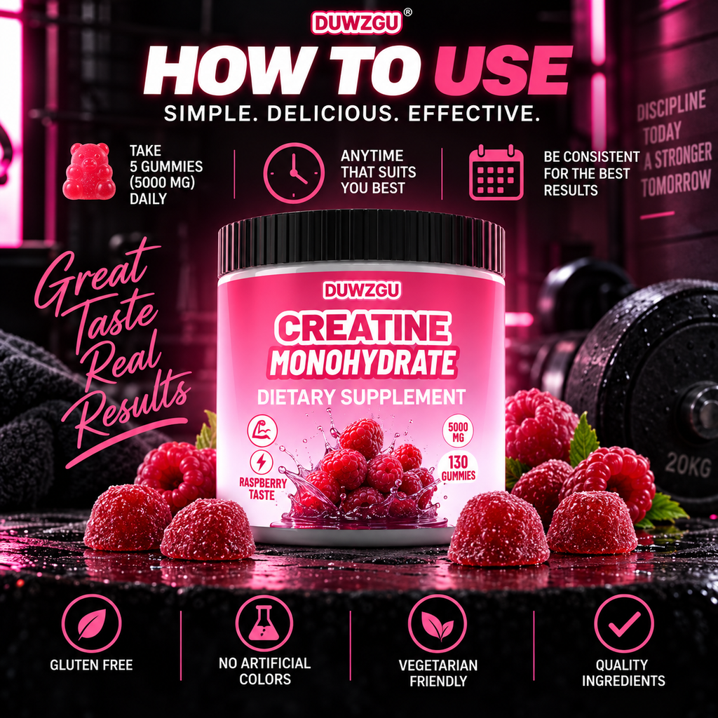 Creatine Monohydrate Gummies — 5,000 mg | Raspberry | 130 Gummies