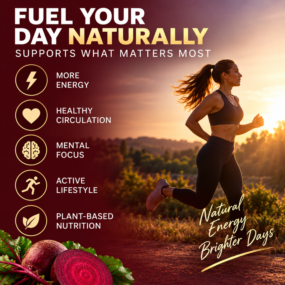 Beetroot Powder Natural Energy, Heart Health Antioxidant Support