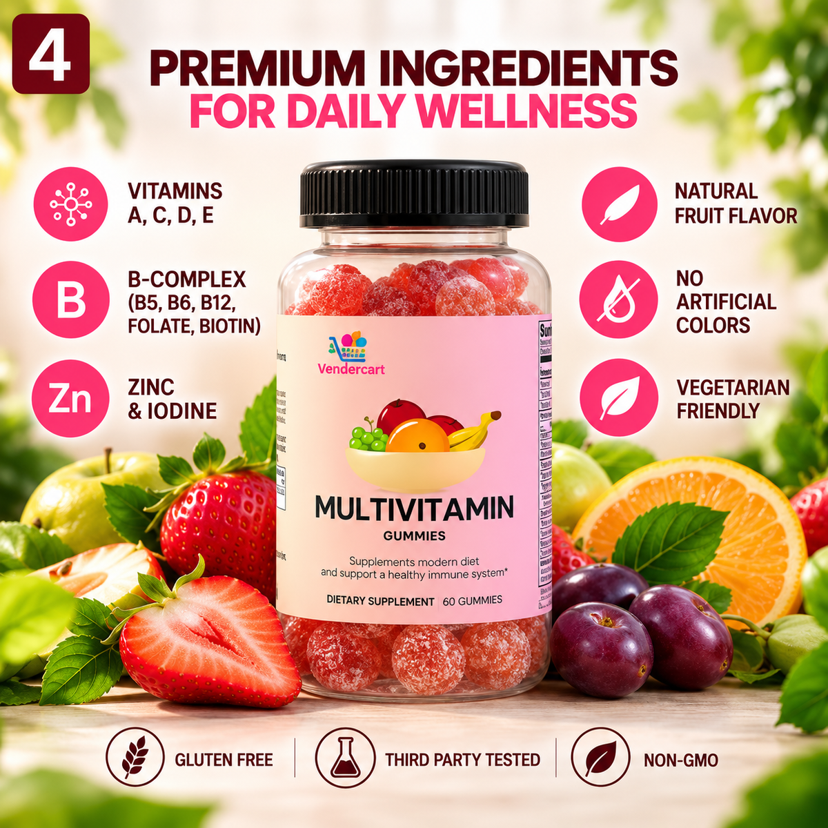 MULTIVITAMIN BEAR GUMMIES, 60 GUMMIES