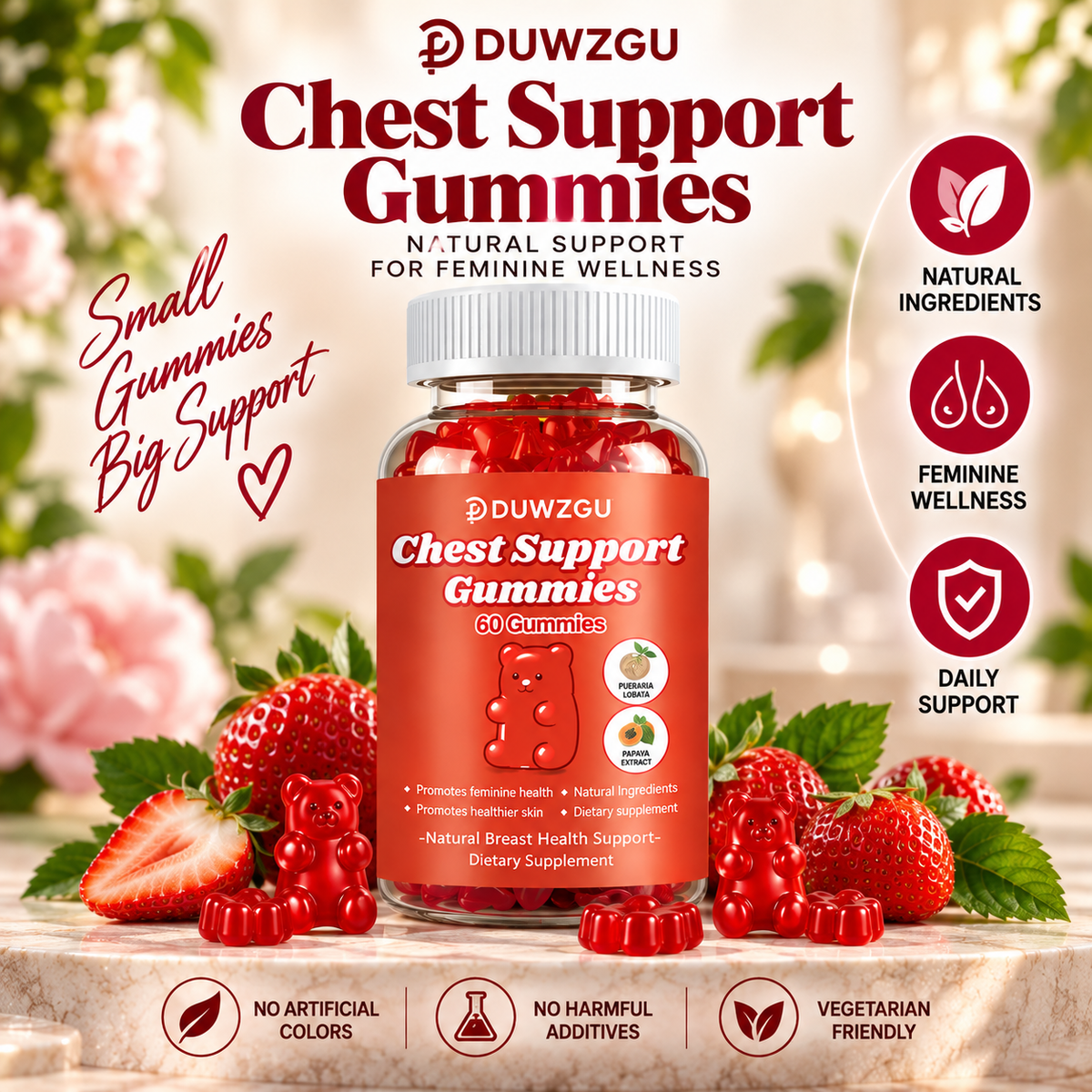 Women’s Breast Enhancement & Wellness Gummies – 60 Gummies