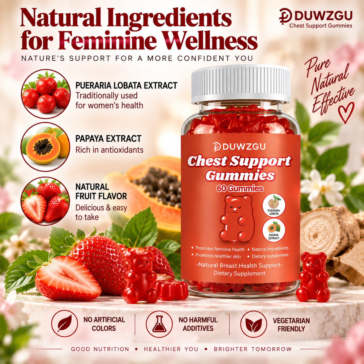 Women’s Breast Enhancement & Wellness Gummies – 60 Gummies