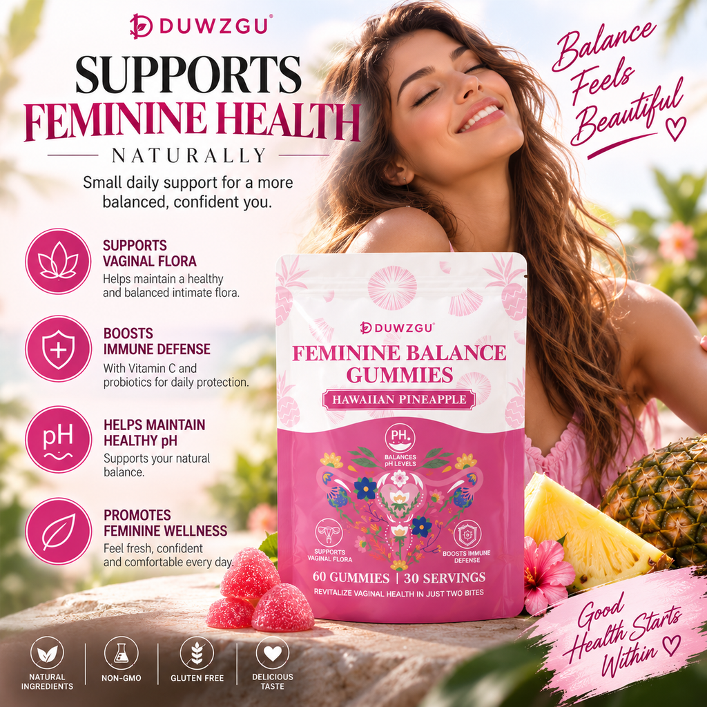 Feminine Balance Gummies – pH & Vaginal Flora Support – 60 Gummies