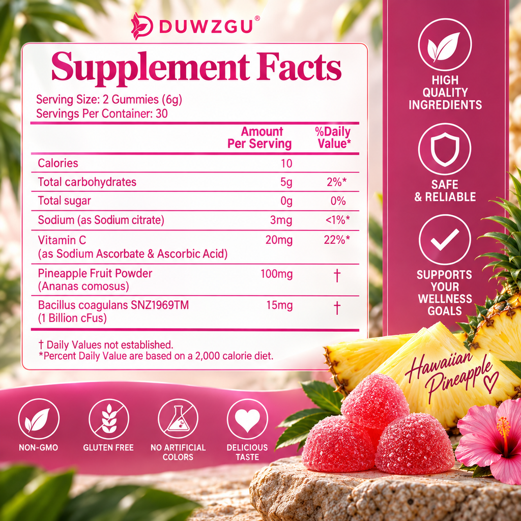 Feminine Balance Gummies – pH & Vaginal Flora Support – 60 Gummies