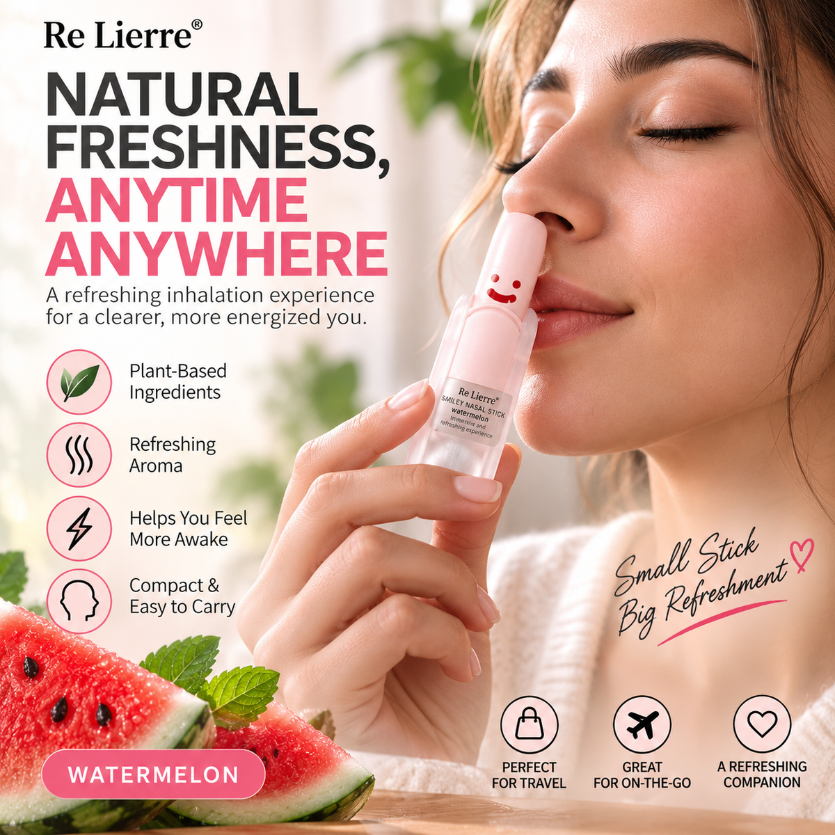 Re Lierre Smiley Nasal Stick – Refreshing Watermelon