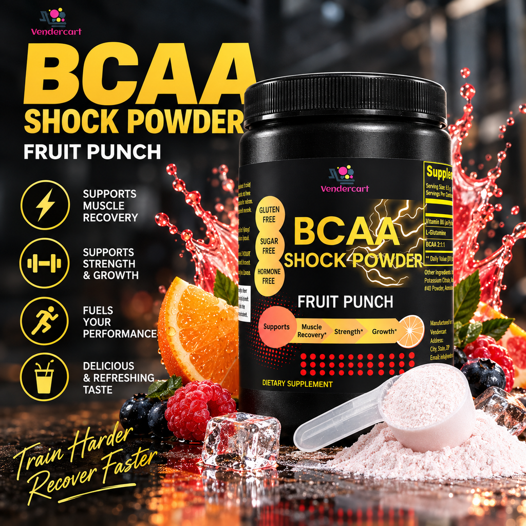 BCAA Shock Powder Fuel Muscle Growth, Enhance Recovery Boost Performance