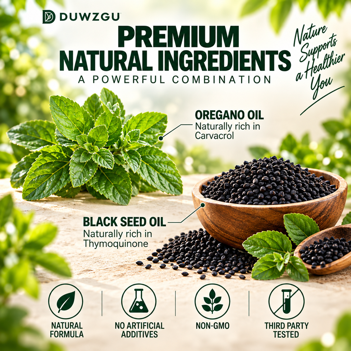 Oregano Oil Softgels With Black Seed Oil - 6000mg, High Carvacrol & Thymoquinone, Natural Immune Support Supplement, Dairy & Gluten Free
