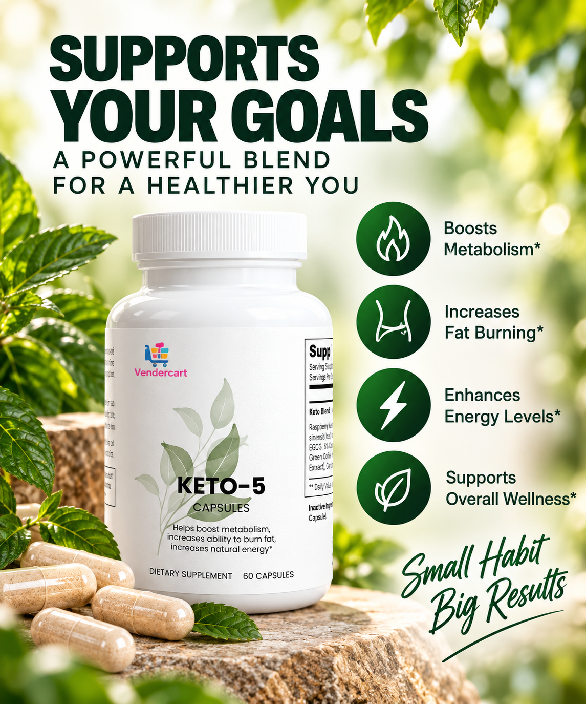 KETO 5 DIETARY SUPPLEMENT 60 CAPSULES