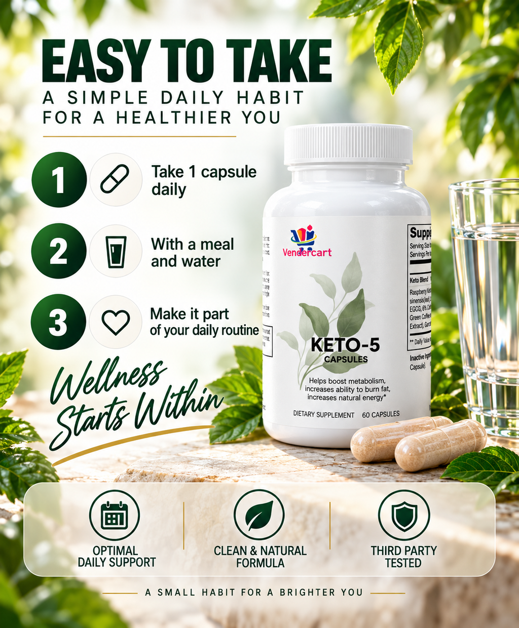 KETO 5 DIETARY SUPPLEMENT 60 CAPSULES