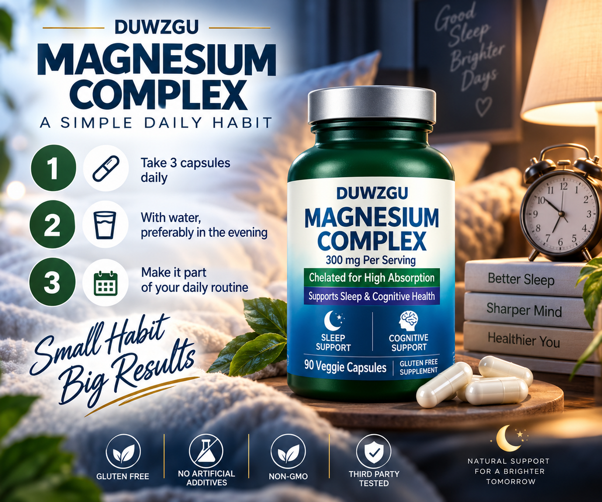 Magnesium Complex with Glycinate, Malate & L-Theanine – 300mg – 90 Veggie Capsules