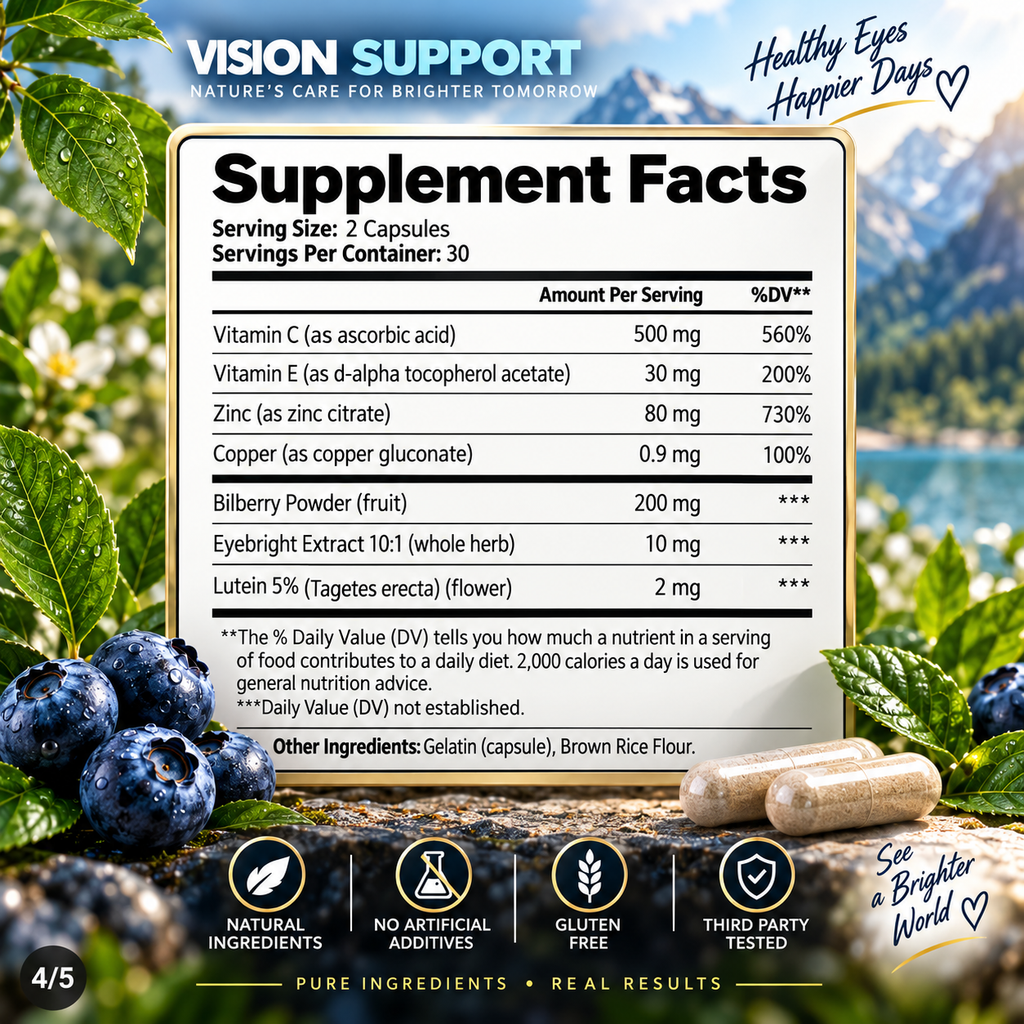 Vendercart Vision Support Supplement Eye Health, Visual Clarity, And Night Vision Boost