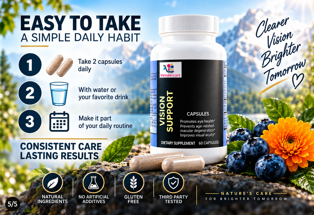 Vendercart Vision Support Supplement Eye Health, Visual Clarity, And Night Vision Boost