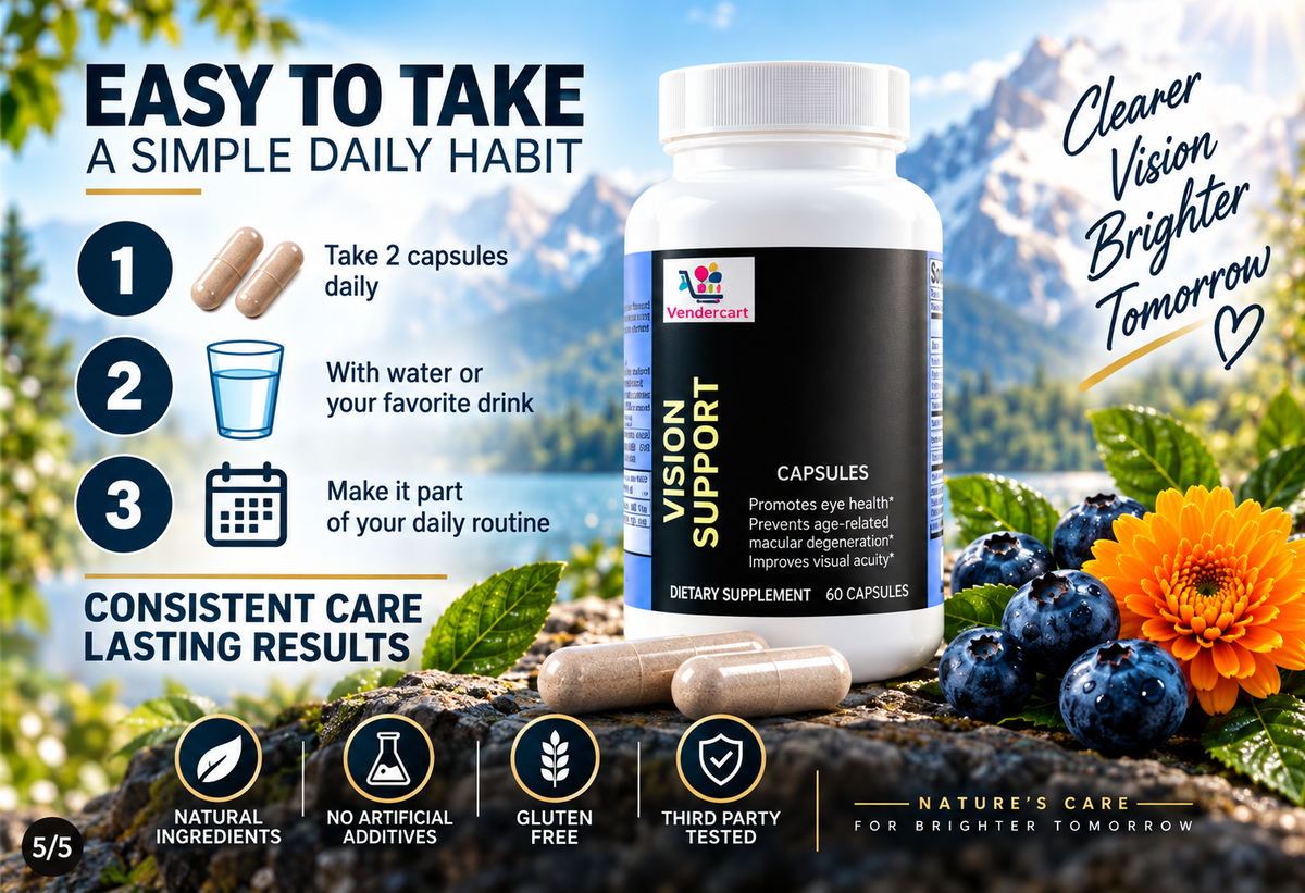 Vendercart Vision Support Supplement Eye Health, Visual Clarity, And Night Vision Boost