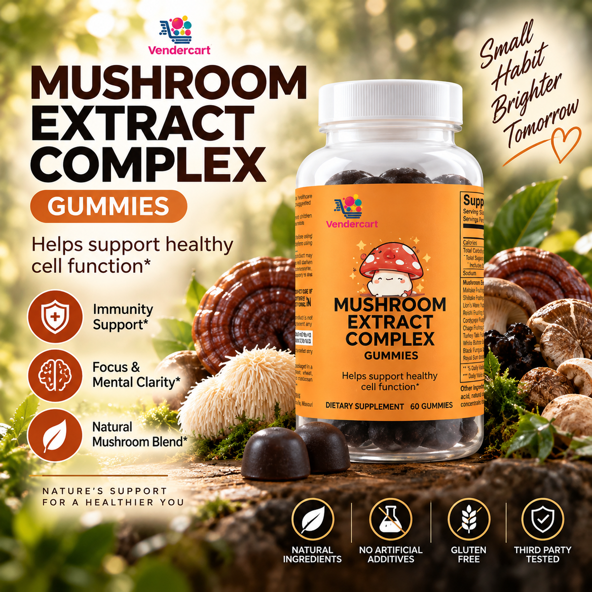 RASPBERRY MUSHROOM GUMMIES EXTRACT, 60 GUMMIES