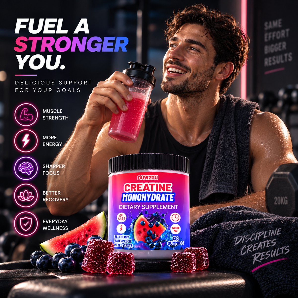Creatine Monohydrate Soft Candy Complex Contains L-carnitine And Taurine