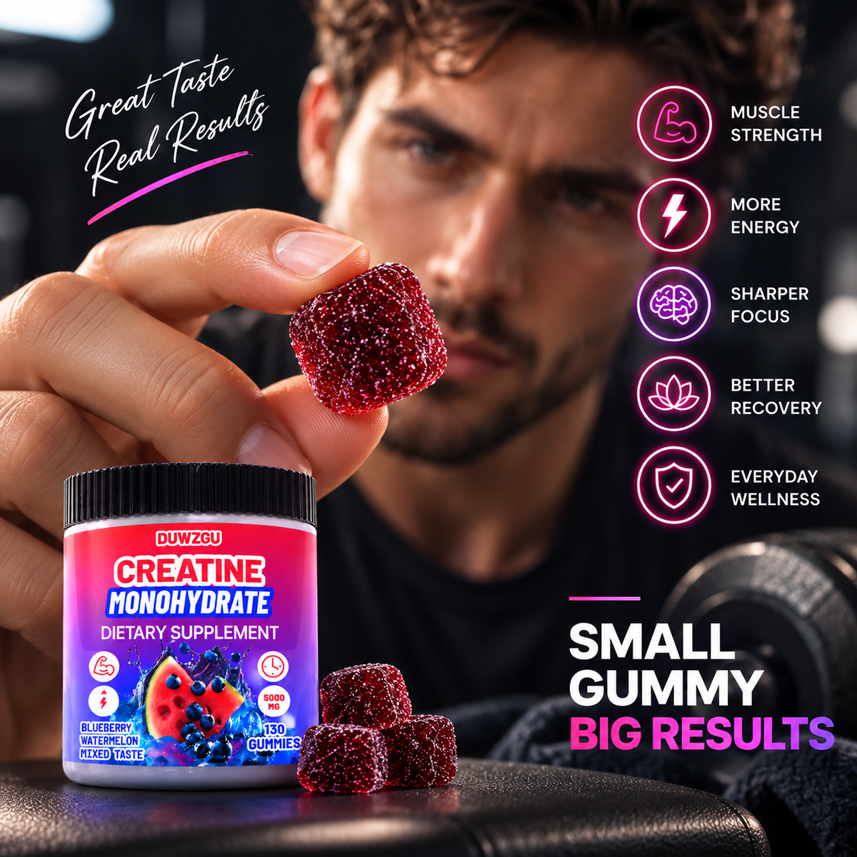 Creatine Monohydrate Soft Candy Complex Contains L-carnitine And Taurine
