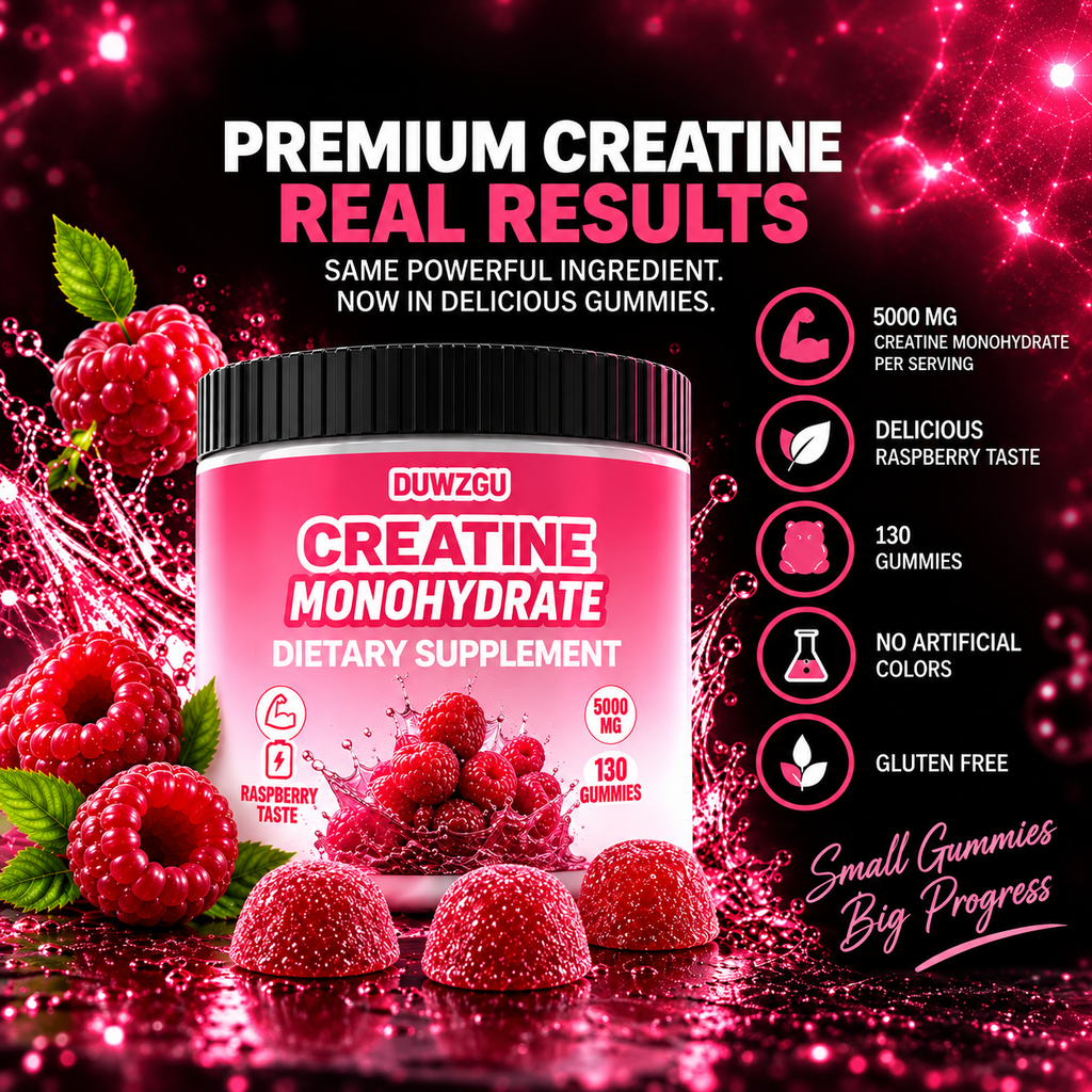 Creatine Monohydrate Gummies — 5,000 mg | Raspberry | 130 Gummies