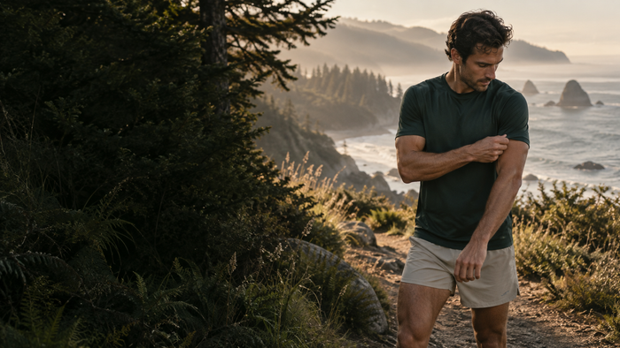 Preparing for movement on a coastal trail